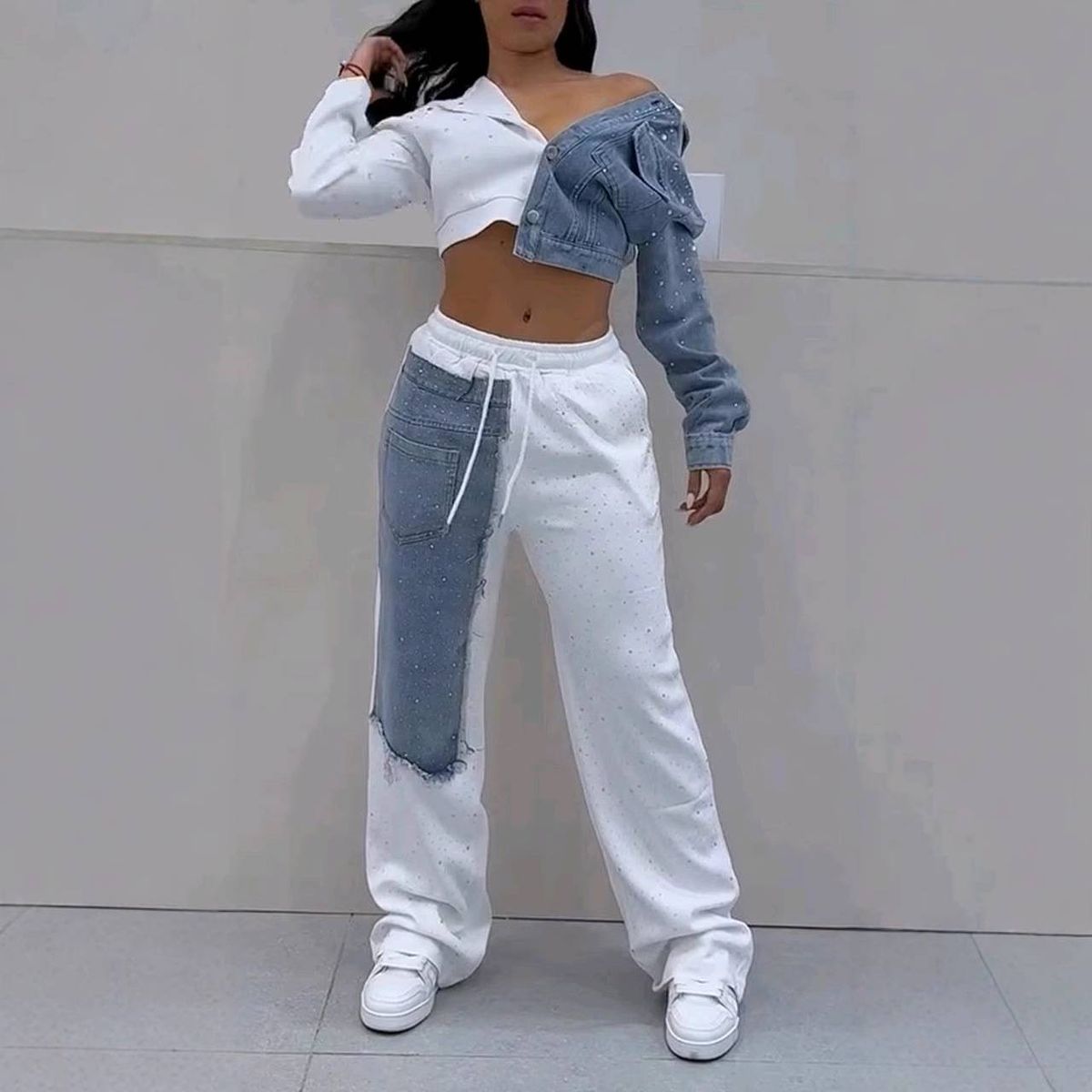 Trendy Streetwear Lounge Set For Men & Women - Soft Stretch Polyester Spandex Jogger Pants & Hoodie Outfit - Comfortable Casual Unisex Athleisure Wear_mkmklike.com