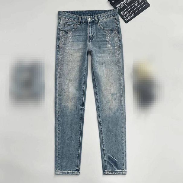 Men's Clothing High End Slim Fit Straight Leg Tapered Stretch Jeans For Men Retro Trendy Casual Versatile Trousers Summer Fashion_mkmklike.com