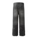 Men's Punk Distressed Washed Loose Straight Jeans Street Style Button Closure Casual Wide-Leg Pants_mkmklike.com