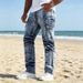 Men's Straight Leg Jeans Multi Pocket Design American Casual Versatile Trousers for All Seasons_mkmklike.com