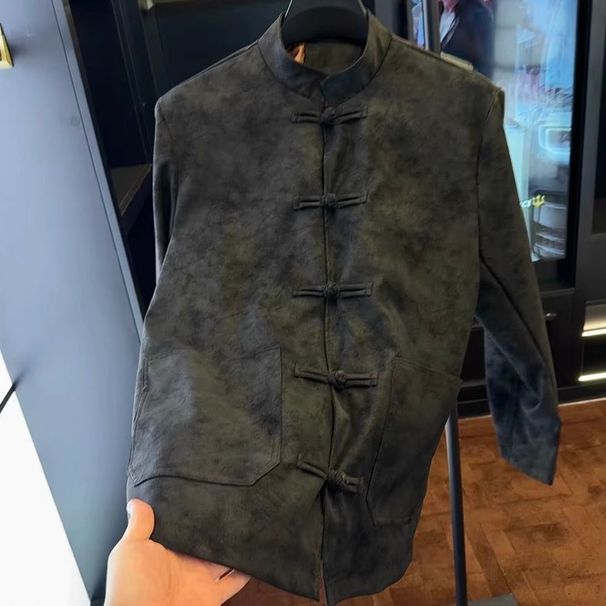 2025 Spring And Autumn Men's New Chinese Style Button Tang Suit National Trend Jacket Comfortable High-Quality Fashion_mkmklike.com