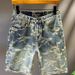 Men's Jacquard Denim Shorts High Waist Straight Leg Mid-Length Trendy Brand High Street Style Summer Niche Five Point Pants_mkmklike.com
