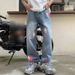 Trendy Men's Summer Jeans Hip Hop High Street Style Personalized Letter Print Cool Stylish Long Pants_mkmklike.com