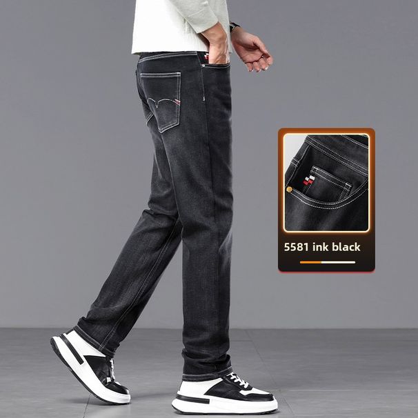Thickened Jeans Men's Loose Straight Pants Stretch Casual Pants_mkmklike.com