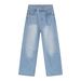 Retro Color Wide-leg Pants Straight Version Loose Straight Wash White Jeans Men And Women_mkmklike.com