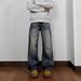 Vintage Washed Denim Jeans – Relaxed Straight-Leg Cleanfit Style For Men & Women_mkmklike.com