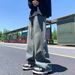 Men's Clothing Spring And Autumn Loose Straight Jeans Men's Retro Drawstring Wide Leg Casual Long Pants Men's Fashion Brand_mkmklike.com