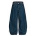 Vintage Washed Blue Relaxed Fit Streetwear Jeans For Men - Retro Denim Pants With Distressed Details_mkmklike.com
