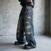 Men's Clothing Men's Vintage Ice Blue Washed Distressed Jeans – Oversized Straight Leg Denim Pants With Fake Rips (S-3XL, Low-Rise, No Stretch)_mkmklike.com