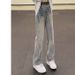 "Men's Lightning Bolt Print Jeans – Loose Straight To Flare Pants (Retro Street Style, Distressed Details, Summer Casual Wear)"_mkmklike.com
