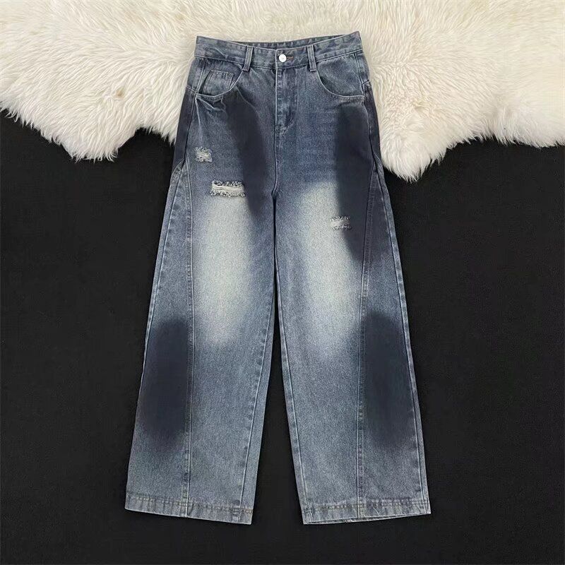 Men's Blade-Cut Destroyed Jeans – Retro High Street Deconstructed Patchwork Wide-Leg Denim Pants (Unisex Fit, M-3XL, Vintage Blue)_mkmklike.com