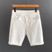 Men's Clothing High Luxury White Denim Shorts Men's Slim Fit Trendy Brand Versatile Elastic Graffiti Print Fashion Shorts_mkmklike.com
