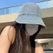 Hot Sale Fashion Washed Brim Edge Denim Bucket Hats Women's Summer Beach Travel Foldable Sunshade Fisherman Hat for Men Fishing_mkmklike.com