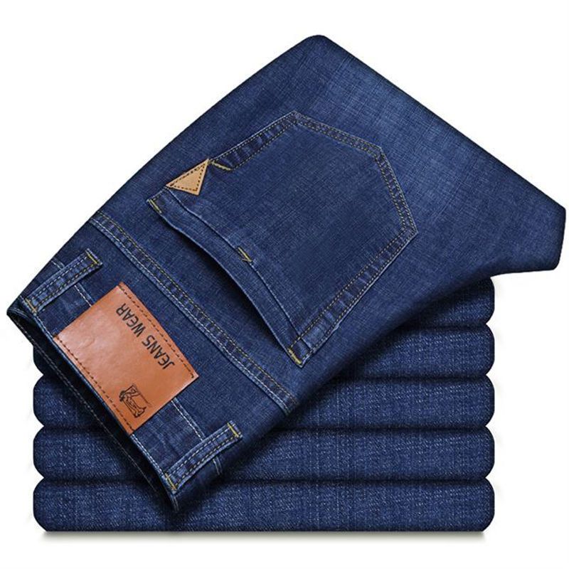 Men's Clothing Middle Aged And Young Men's Jeans Straight Slim Business Fashion All Match Gentleman Stretch Men's Casual Trousers_mkmklike.com