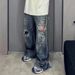 Ausgefranste, Beschädigte Loch-Baggy-Jeans Mit Weitem Bein Für Männer Und Frauen, Streetwear, Lässige Ropa Hombre-Denim-Hose, Übergroße Cargohose_mkmklike.com