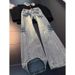 Blue Retro Lightning Bolt Pattern Jeans High Street Vibe Straight Leg Slightly Flared Pants For Men And Women Slanted Cut_mkmklike.com