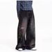 Retro American Heavyweight Twill Print Rhinestone Jeans Loose Fitting Wide Leg Drape Pants For Men And Women Spring Autumn Style_mkmklike.com