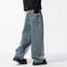 Design Gradient Color Jeans For Men American High Street Vibe Long Loose Niche Straight Pants_mkmklike.com