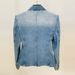 Women's slim-fit double-breasted lion buckle denim suit jacket_mkmklike.com