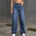 Stretchy High-Waisted Wide-Leg Jeans – Classic Washed Denim With Comfort Fit (Blue)_mkmklike.com