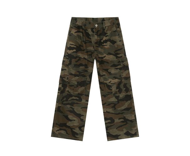 EF JEANS | 2025 New Product, American Retro Multi-pocket Splicing Design Straight Casual Camouflage Trousers_mkmklike.com