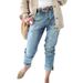 Vintage Versatile 2025 Autumn New Women's Clothing, Simple And Stylish Button-up High-end Trendy Straight-leg Jeans In_mkmklike.com