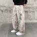 Men's Clothing High Street Ink Splashed Design Jeans For Men Spring And Autumn Trendy Casual Straight Pants For Men_mkmklike.com