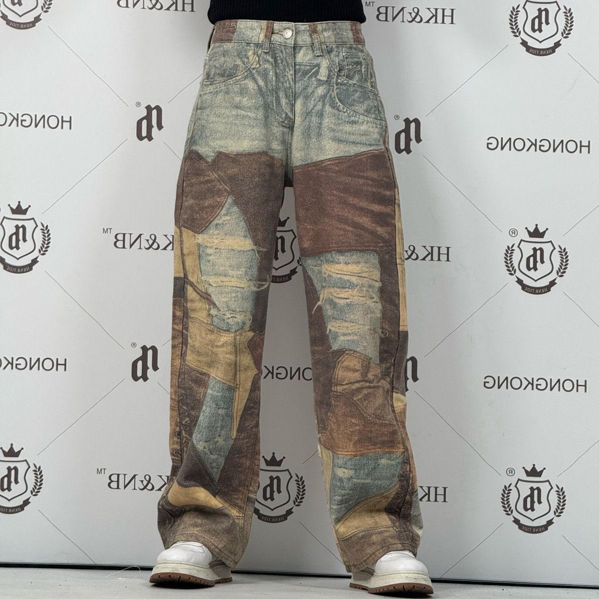 Trendy Artist Series: All Season Versatile Couple's Fashion Digital Direct Injection Straight Leg Jeans_mkmklike.com