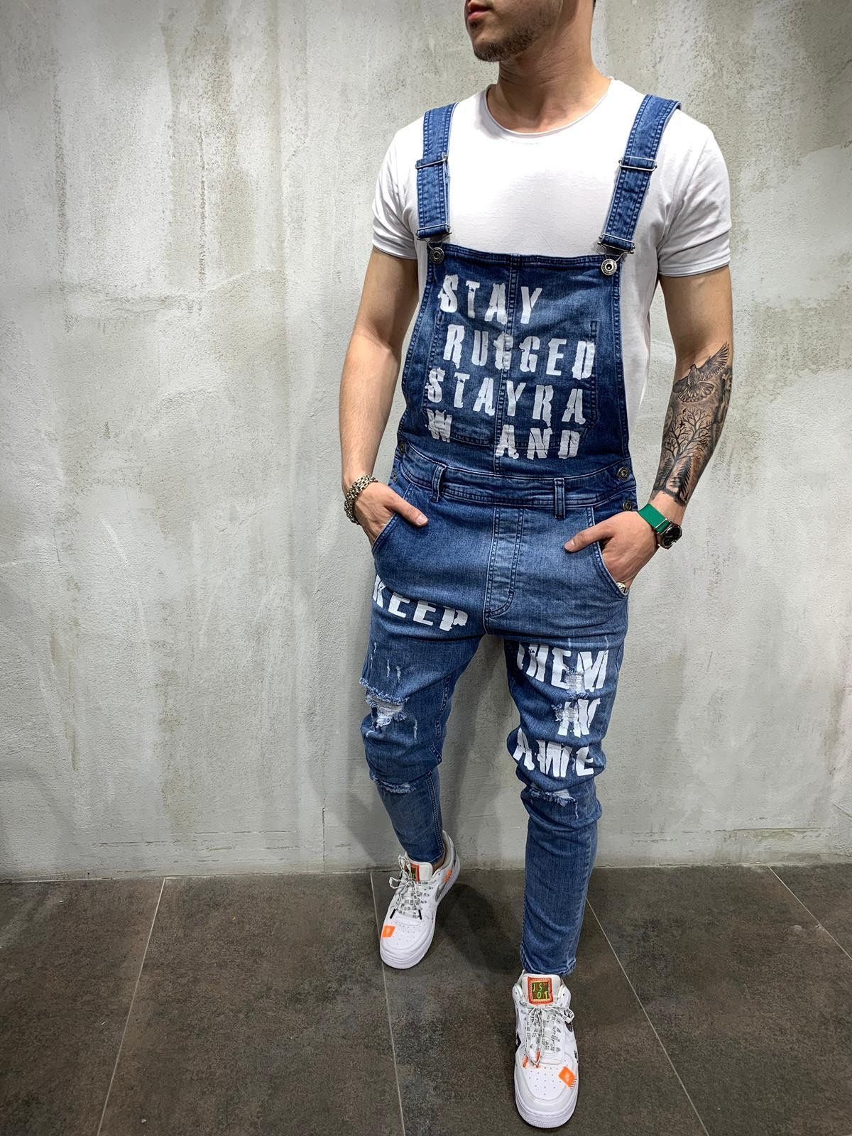 Men's Clothing Bib Pants, Slim Fit, Slim Men's Pants, Popular Men's Bib Pants_mkmklike.com