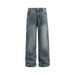 Men's Clothing Retro Washed Old Loose Straight Jeans Men And Women Trendy Wide Leg Casual Baggy Couple Trousers_mkmklike.com