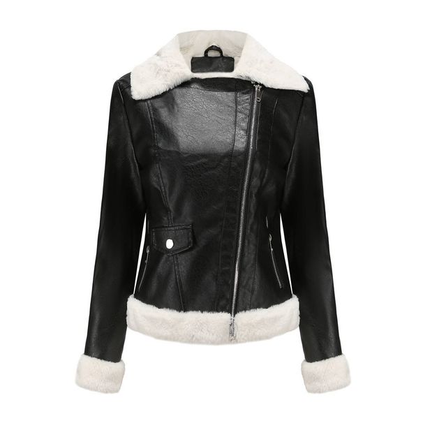 New Suede women's long-sleeved warm lapel jacket European and n commuter casual jacket_mkmklike.com