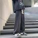 Summer Elastic Waist Jeans – Loose Fit Straight-Leg Trousers (Polyester, Stretch Comfort, High Street Fashion, Adjustable Drawstring)_mkmklike.com
