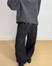 Deconstructed Black Raw Denim Jeans – Unisex Wide-Leg Streetwear Pants With Patchwork & Oversized Fit (90s Grunge Revival Aesthetic)_mkmklike.com