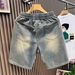 Men's Ripped Denim Shorts for Teenagers Loose Fit American Retro Style Thin Summer Trendy Cool Five Point Pants_mkmklike.com
