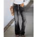 European And American Cross-border 2023 Spring-summer New Style Vintage Slim-fit Multi-button High-waisted Flared Washed_mkmklike.com