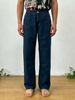 Men's Casual Fashion Washed Denim Jeans American Style Loose Fit Mid Waist Wide Leg Pants Black Blue Cotton Jeans_mkmklike.com
