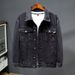 Simple Denim Jacket Men's Trendy Brand Large Size Fat Top Plus Fat Size Printed Denim Jacket Men's_mkmklike.com