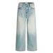 Washed Gradient Jeans Men's Loose Wide-Leg Straight Long Street Fashion Punk Distressed Casual Pants_mkmklike.com