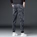 Jeans Men's Fleece Thickened Winter Casual Winter Fleece Men's Pants New Elastic Multi-bag Jacquard_mkmklike.com