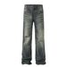 Men's Clothing Street Retro Yellow Mud Washed Old Hole Drape Unisex Jeans_mkmklike.com