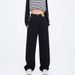 High-waisted Fleece-lined Black Straight-leg Jeans Women, Autumn Winter, Plus Size, For Pear-shaped Body Types, Loose_mkmklike.com