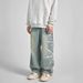 Streetwear Spiderweb Print Jeans | Straight-Leg Denim Pants For Men | High-Fashion Wide-Leg Trousers (Unisex Fit)_mkmklike.com