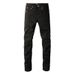 Unisex Cleanfit Stacked Flared Jeans, Matte Black Plain, Breathable For Summer_mkmklike.com