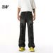 EF JEANS | 2025 Spring New American High Street Tide Graffiti Splicing Design Straight Loose Jeans_mkmklike.com