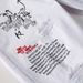 Men's Slim Fit White Distressed Jeans With Embroidery & Print, Stretch Denim Tapered Leg Casual Trousers_mkmklike.com