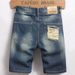 Men's Retro Fashion Distressed Denim Shorts Non-Stretch Straight Leg Loose Fitting Mid-Length Pants_mkmklike.com
