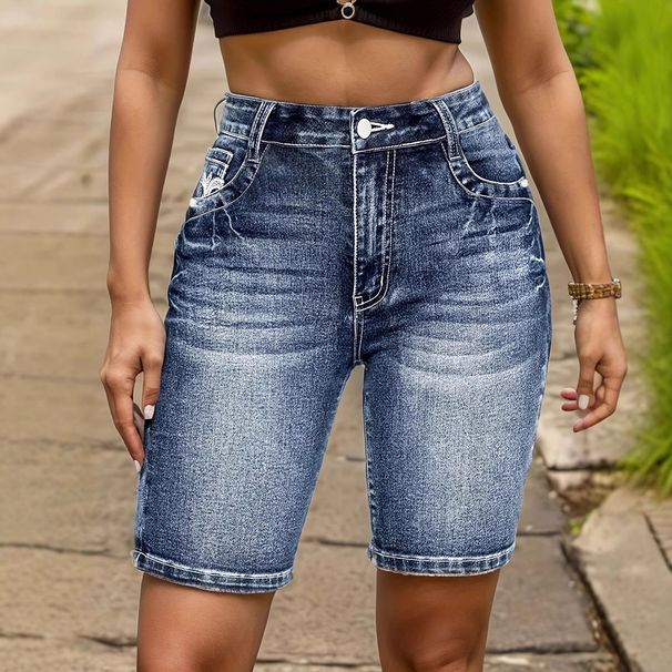 K Ladies Embroidered Versatile Slim-fit Jeans_mkmklike.com