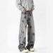Men's Wide Leg Jeans Loose Straight Fit Denim Pants High End Niche Style Ink Splatter Spring Autumn Cross Border Fashion_mkmklike.com