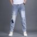 Men's Clothing Trendy Mid Waist Youth Popular Jeans Trendy Loose Straight Trousers_mkmklike.com
