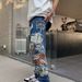 American Ins Washed Men's And Women's Loose Design Jeans, Ripped High Street Pants,_mkmklike.com